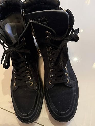 /ženske visoke patike – crne, suede/koža - Model: visoke patike sa na lalafo.rs — 2 /ženske visoke patike – crne, suede/koža - Model: visoke patike sa — 2