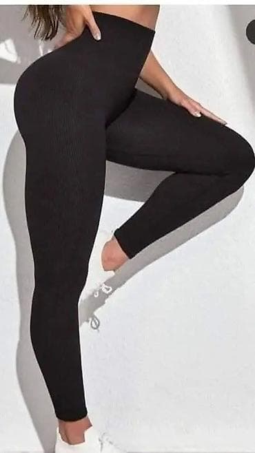 Rebraste ženske helanke sa visokim strukom Od S do 2XL - Model: duge na lalafo.rs — 3 Rebraste ženske helanke sa visokim strukom Od S do 2XL - Model: duge — 3