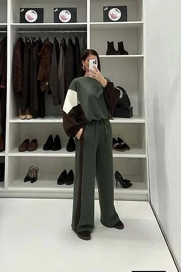 Dvončani ženski komplet – duks i široke pantalone - Kroj: opušten na lalafo.rs — 4 Dvončani ženski komplet – duks i široke pantalone - Kroj: opušten — 4