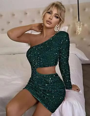 zenske broj: Šljokičasta mini haljina na jedno rame - Kroj: uska silueta, mini at lalafo.rs — 3 zenske broj: Šljokičasta mini haljina na jedno rame - Kroj: uska silueta, mini — 3