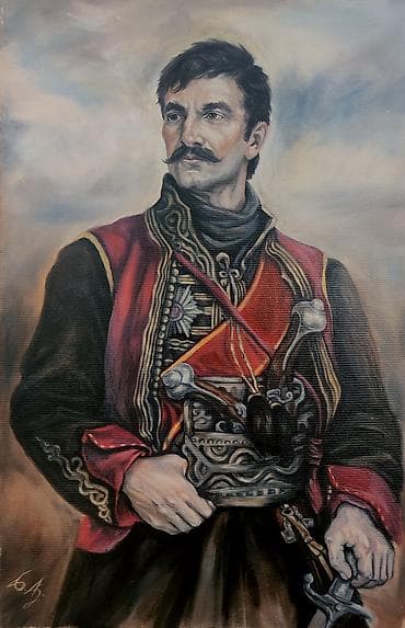 Portret Karađorđa – ulje na platnu (60×40 cm) Na prodaju originalna na lalafo.rs Portret Karađorđa – ulje na platnu (60×40 cm) Na prodaju originalna