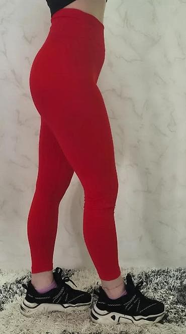 Leggings, Bike shorts: Crvene ženske helanke sa visokim strukom. Dizajnirane su za udobnost i at lalafo.rs — 4 Leggings, Bike shorts: Crvene ženske helanke sa visokim strukom. Dizajnirane su za udobnost i — 4