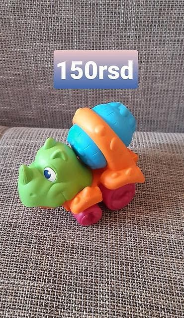 Šarena igračka – nosorog na točkovima - Materijal: čvrsta, glatka at lalafo.rs — 1 Šarena igračka – nosorog na točkovima - Materijal: čvrsta, glatka — 1