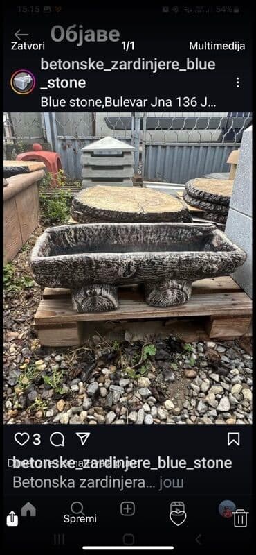 Betonska žardinjera – rustični izgled drveta - Materijal: armirani na lalafo.rs Betonska žardinjera – rustični izgled drveta - Materijal: armirani