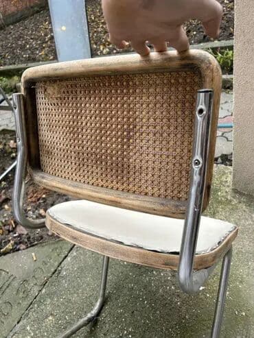 Česca stolice - 4 kom - Marcel Breuer (za sređivanje) 🪑✨ Stolice za na lalafo.rs Česca stolice - 4 kom - Marcel Breuer (za sređivanje) 🪑✨ Stolice za