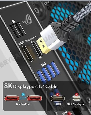 8K Displayport kabel DP1.4 144Hz 165Hz Video Audio kabel na lalafo.rs — 3 8K Displayport kabel DP1.4 144Hz 165Hz Video Audio kabel — 3