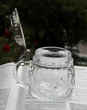 Antiques: Vntag ORIGINAL BMF BIERSEIDEL Bubble Glass Stein Pevter 1950. Made in at lalafo.rs — 2 Antiques: Vntag ORIGINAL BMF BIERSEIDEL Bubble Glass Stein Pevter 1950. Made in — 2