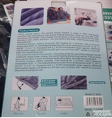 Električno grejno ćebe/pončo – model LT-8091 - 8 grejnih zona na lalafo.rs — 2 Električno grejno ćebe/pončo – model LT-8091 - 8 grejnih zona — 2