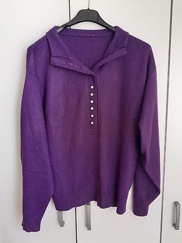 Džemper ljubičaste boje sa dugim rukavima. Model sa kragnom i na lalafo.rs — 1 Džemper ljubičaste boje sa dugim rukavima. Model sa kragnom i — 1