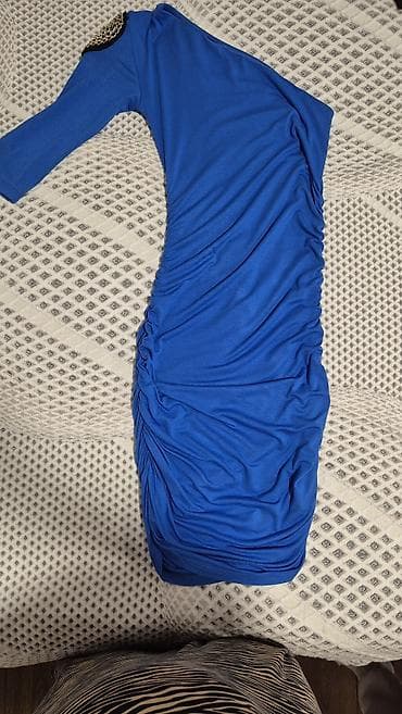 Plava elegantna haljina BLONDY - Model: asimetrična/one-shoulder; na lalafo.rs — 1 Plava elegantna haljina BLONDY - Model: asimetrična/one-shoulder; — 1