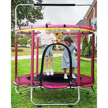 Dečiji trampolin sa zaštitnom mrežom i obručem - Okrugli trampolin na lalafo.rs Dečiji trampolin sa zaštitnom mrežom i obručem - Okrugli trampolin