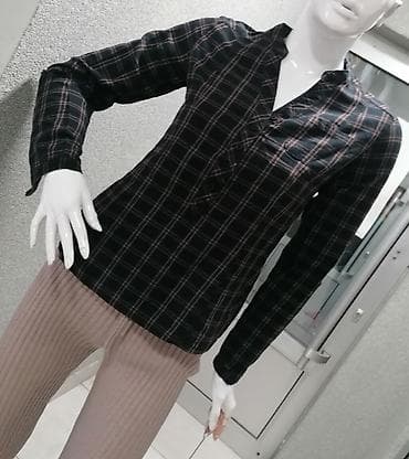 Ženska karirana košulja/bluza dugih rukava - Crna osnova sa sitnim na lalafo.rs — 2 Ženska karirana košulja/bluza dugih rukava - Crna osnova sa sitnim — 2