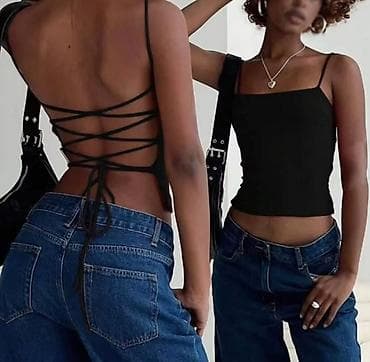 Majica na bratele crop top,gola ledja sa ukrestenom trakom,sa na lalafo.rs — 1 Majica na bratele crop top,gola ledja sa ukrestenom trakom,sa — 1