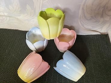 Novi porcelanski svecnjaci. Svecnjaci u obliku cveta. Cena po komadu na lalafo.rs — 4 Novi porcelanski svecnjaci. Svecnjaci u obliku cveta. Cena po komadu — 4