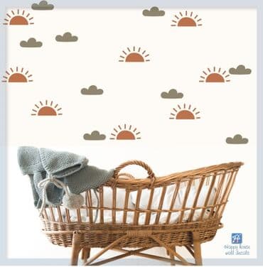 Zidne nalepnice – Moderan boho stil „Sunce i oblaci“ za dečiju sobu / na lalafo.rs Zidne nalepnice – Moderan boho stil „Sunce i oblaci“ za dečiju sobu /