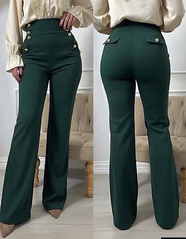 Ženske elegantne pantalone sa visokim strukom i širokim nogavicama. - na lalafo.rs — 2 Ženske elegantne pantalone sa visokim strukom i širokim nogavicama. - — 2
