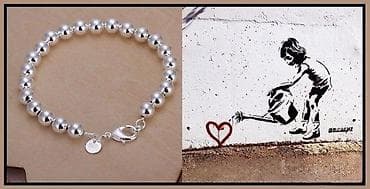 Srebrna narukvica s kuglicama - Dizajn: klasičan lanac od na lalafo.rs Srebrna narukvica s kuglicama - Dizajn: klasičan lanac od