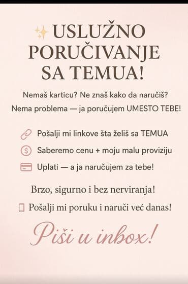 Uslužno poručivanje sa Temua Nemaš karticu ili ne znaš kako da na lalafo.rs Uslužno poručivanje sa Temua Nemaš karticu ili ne znaš kako da