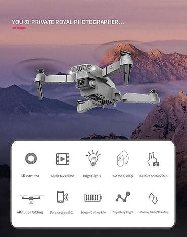 Dron E88W PRO 2021 WIFI FPV RC 4K/Dual GARANCIJA GODINU DANA 200m na lalafo.rs — 10 Dron E88W PRO 2021 WIFI FPV RC 4K/Dual GARANCIJA GODINU DANA 200m — 10