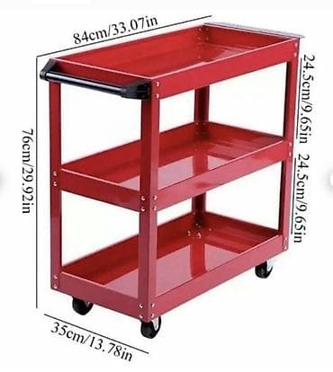 Metalna servisna kolica sa 3 police - Dimenzije: 84 x 35 x 76 cm na lalafo.rs — 1 Metalna servisna kolica sa 3 police - Dimenzije: 84 x 35 x 76 cm — 1