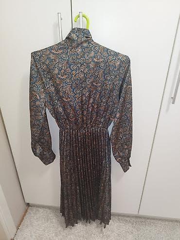 sako laneni: Ženska haljina – dugi model sa paisley printom - Dužina: midi do duga at lalafo.rs — 1 sako laneni: Ženska haljina – dugi model sa paisley printom - Dužina: midi do duga — 1