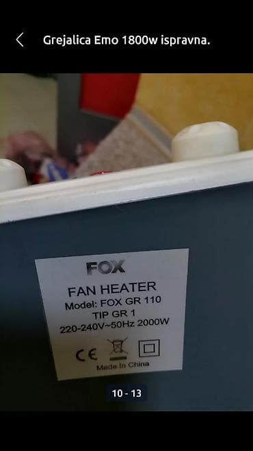 Irons: Grejalica duvaljka 2 brzine plus ventilator Fox 2000w. dobra. Veća at lalafo.rs — 4 Irons: Grejalica duvaljka 2 brzine plus ventilator Fox 2000w. dobra. Veća — 4