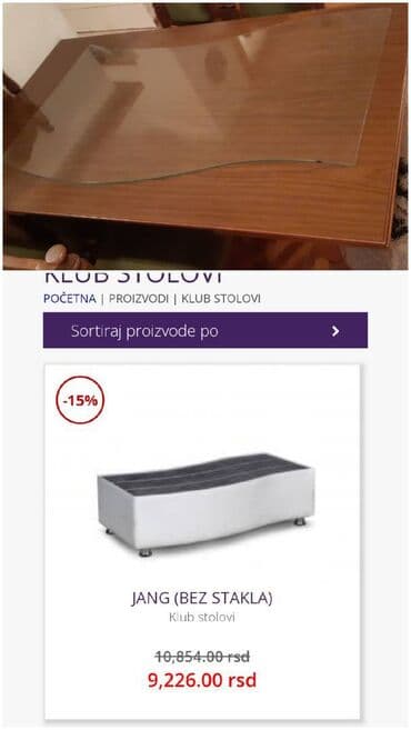 Staklena ploča za klub sto – talasasti oblik - Materijal: providno na lalafo.rs Staklena ploča za klub sto – talasasti oblik - Materijal: providno