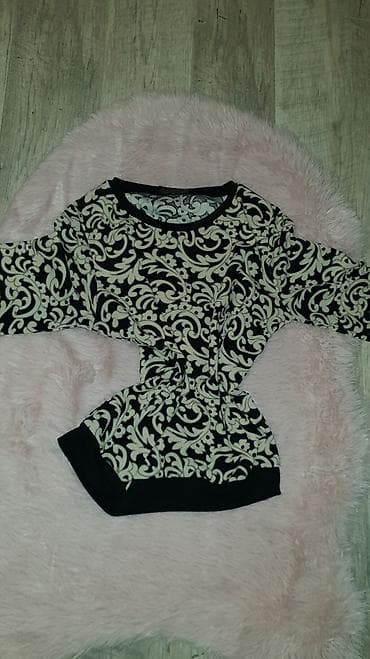 Women's Sweatshirts: Bluza sa elastinom siroka. - Boja crna osnova sa bež at lalafo.rs — 5 Women's Sweatshirts: Bluza sa elastinom siroka. - Boja crna osnova sa bež — 5