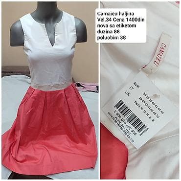 Camaïeu ženska haljina - Model: bez rukava, gornji deo u beloj boji na lalafo.rs Camaïeu ženska haljina - Model: bez rukava, gornji deo u beloj boji