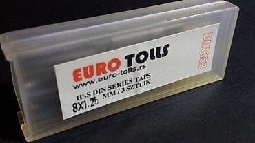 kom sa etiketom: Set metičnih navoja – EURO TOOLS HSS DIN352, M8 x 1.25, 3 kom - at lalafo.rs — 1 kom sa etiketom: Set metičnih navoja – EURO TOOLS HSS DIN352, M8 x 1.25, 3 kom - — 1
