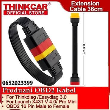 Transport: OBDII produžni kabel 16 pinski muško-ženski 36 cm za Thinkdiag at lalafo.rs — 1 Transport: OBDII produžni kabel 16 pinski muško-ženski 36 cm za Thinkdiag — 1