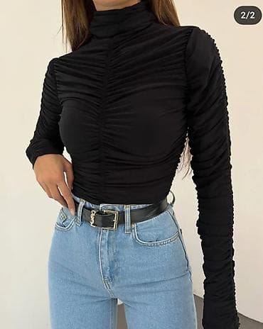 Bluza rolka sa naborima push up. Crna,braon,pink,ciklama,roza,tamno na lalafo.rs Bluza rolka sa naborima push up. Crna,braon,pink,ciklama,roza,tamno