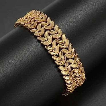 Zlatna narukvica – pleteni listić dizajn - Elegantna ženska narukvica na lalafo.rs — 2 Zlatna narukvica – pleteni listić dizajn - Elegantna ženska narukvica — 2