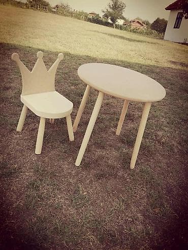 Drvena dečija stolica i stočić – set za mališane - Stolica sa na lalafo.rs — 4 Drvena dečija stolica i stočić – set za mališane - Stolica sa — 4