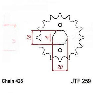 dve suknje po: Prednji lančanik JTF259-17 za motocikle (lanac 428) - Tip: prednji at lalafo.rs — 4 dve suknje po: Prednji lančanik JTF259-17 za motocikle (lanac 428) - Tip: prednji — 4