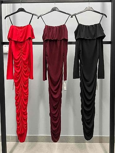 Elegantna ženska haljina – midi/duga dužina, model na rame na lalafo.rs — 3 Elegantna ženska haljina – midi/duga dužina, model na rame — 3