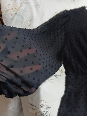 ZARA crni kombinezon kao haljina m - Materijal: lagana, poluprozirna na lalafo.rs — 2 ZARA crni kombinezon kao haljina m - Materijal: lagana, poluprozirna — 2