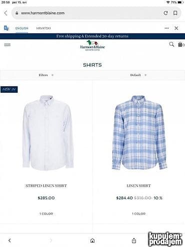 Original Harmont &Blaine košulja L DVA KOMADA 55% Line 45% na lalafo.rs — 8 Original Harmont &Blaine košulja L DVA KOMADA 55% Line 45% — 8