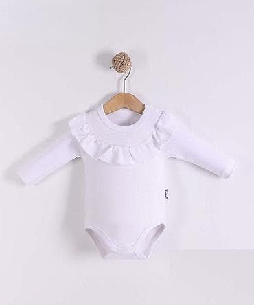 Bodysuits and Footies for babies: Bebi bodi sa volanom – dugi rukav, bela boja - Materijal: mekani at lalafo.rs — 1 Bodysuits and Footies for babies: Bebi bodi sa volanom – dugi rukav, bela boja - Materijal: mekani — 1