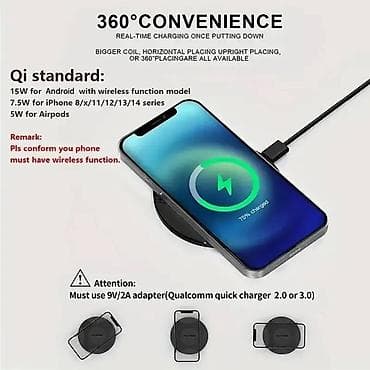 Bežični brzi punjač za mobilne telefone, pogodan za Apple i Xiaomi na lalafo.rs — 1 Bežični brzi punjač za mobilne telefone, pogodan za Apple i Xiaomi — 1