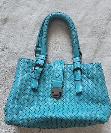 BOTTEGA VENETA turquoise Intrecciato Leather Roma Tote. VENETA kožna na lalafo.rs — 9 BOTTEGA VENETA turquoise Intrecciato Leather Roma Tote. VENETA kožna — 9