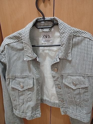 ZARA kratka jakna sa sitnim karo (gingham) dezenom u sivo‑belim na lalafo.rs — 2 ZARA kratka jakna sa sitnim karo (gingham) dezenom u sivo‑belim — 2