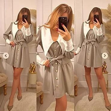 dve suknje po: Ženska mini haljina sa dugmadima i pojasom - Model: A-kroja, mini at lalafo.rs — 1 dve suknje po: Ženska mini haljina sa dugmadima i pojasom - Model: A-kroja, mini — 1