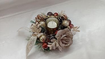 Božićni dekorativni svećnjak – ručno aranžirana praznična dekoracija na lalafo.rs — 4 Božićni dekorativni svećnjak – ručno aranžirana praznična dekoracija — 4