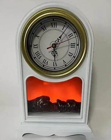Retro kamin lampa sa satom - visine 40cm 🕯️⏰ Prelepa dekoracija za na lalafo.rs — 1 Retro kamin lampa sa satom - visine 40cm 🕯️⏰ Prelepa dekoracija za — 1