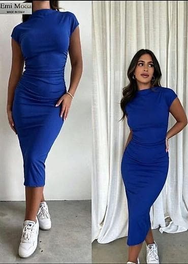 Dresses: Ribana midi haljina sa naborima – Emi Moda, Made in Italy - Kroj at lalafo.rs — 6 Dresses: Ribana midi haljina sa naborima – Emi Moda, Made in Italy - Kroj — 6