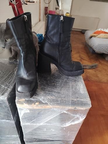 Crne ženske čizme sa blok petom - Materijal: glatka koža (gornjište) at lalafo.rs — 3 Crne ženske čizme sa blok petom - Materijal: glatka koža (gornjište) — 3