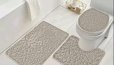 Set prostirki za kupatilo – 3 u 1 (Bloomy) - Sastav kompleta na lalafo.rs — 4 Set prostirki za kupatilo – 3 u 1 (Bloomy) - Sastav kompleta — 4