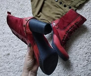 Crvene, kožna i brušena koža kombinacija. Broj 38, duzina unutrašnjeg na lalafo.rs — 3 Crvene, kožna i brušena koža kombinacija. Broj 38, duzina unutrašnjeg — 3