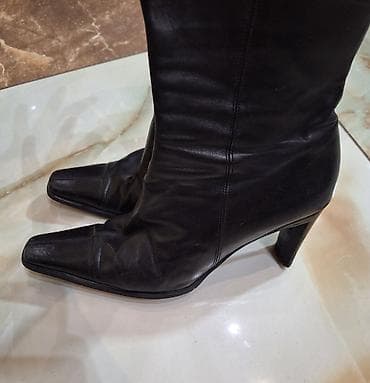 Ženske kožne čizme na štiklu - Boja: crna - Materijal: glatka koža na lalafo.rs — 2 Ženske kožne čizme na štiklu - Boja: crna - Materijal: glatka koža — 2